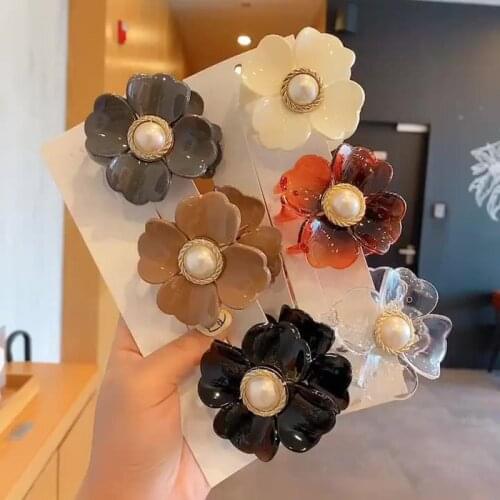 Flower Headwear Gripper Shark Clip Fashion Hair Accessories For Women 2021 Temperament Hairpin Hair Clamp Claw Rhinestone