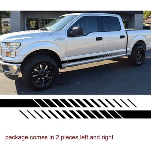 2 Pcs Gradient side door stripe graphic vinyl car sticker for ford f150 super crew 5 1/2 box or raptor