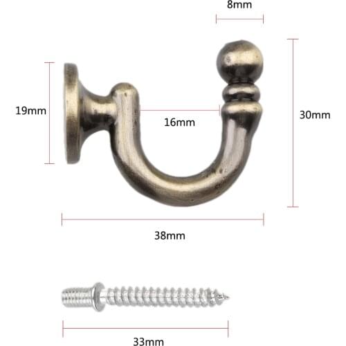 2pcs Metal Curtain Tieback Holder Hook Clothes Hat Hanger Hook HomeOrganizer