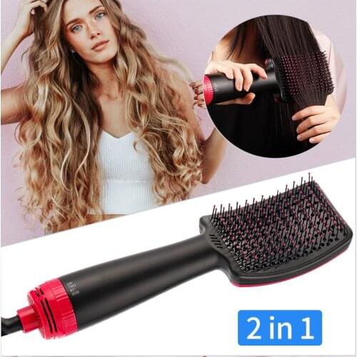 2 in 1 Hair Dryer Styler Scomb Hot Air Comb Brush Hair Straightening Curling Hair Roller Curler Professional Hair Styling Salon