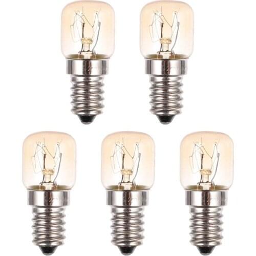 5PCS E14 15W 120V Microwave Lamp Heat-resistant Lamp Bulb for Oven Microwave