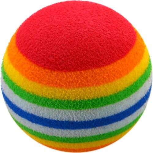 6pcs 3.5cm Pet Cat Dog Toy For Coloured Soft Foam Rainbow Play Chewing Scratch Chase Balls Training Pet Supplies