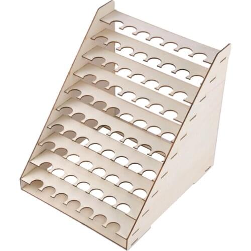 75 Holes Wooden Epoxy Tools Storage Stand Holder Paint Rack Organizer