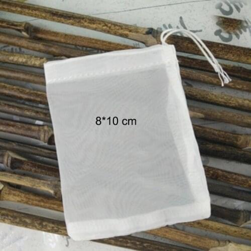 8*10cm 5pc/lot home brew tea filter bag flower bag grade soup seasoning filter bag nylon mesh tea filter bag wine
