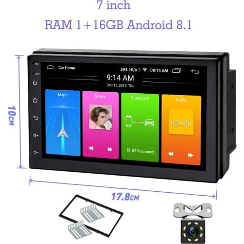 7'' Universal GPS Navigation Bluetooth 2 Din Car Radio Android 8.1 Wifi Car Audio Stereo FM Split Screen Car player autoradio