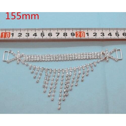 Free Shipping155MM Charm Swimwear Connectors/ Buckle Metal Chain Buttons For Swimwear Crystal Rhinestone Bikini