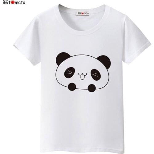 BGtomato lovely cute Panda T shirts women summer white cool lovely tops Brand good quality comfortable casual tee shirts