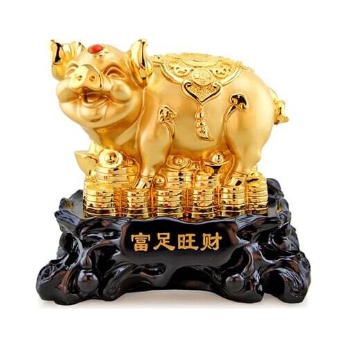 The Rich Pig golden pig Golden light decoration lucky rich pig crafts twelve zodiac Home Furnishing