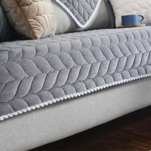 2021 Sofa Covers Thicken for Living Room Gray Color Plush Sofa Cushion Couch Cover Modern Minimalist Corner Sofa Towel Seat Pad