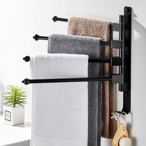 Towel Holder Bain Kitchen Bathroom Toalha Banheiro Towel Rack Accroche Torchon Mural Foldable Arms Swivel Towel Holder
