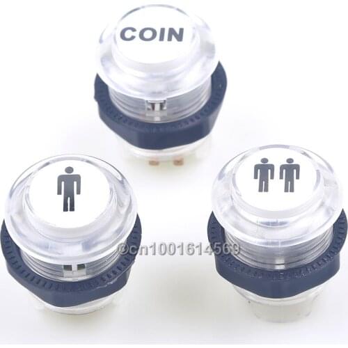 Easyget 3 x LED Illuminated Arcade Start Push Button Kit Parts 1 Player + 2 Player + LED Coin Buttons For PS3 Games & PC Games