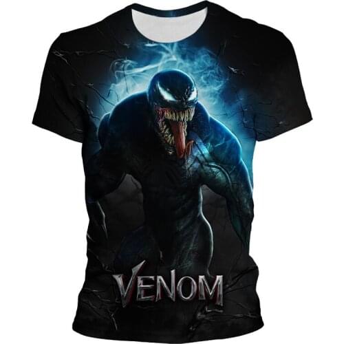 Fashion Marvel Men Clothes 2021 New Men/Women Summer Venom Print Men Short Sleeve T-shirt 3D Print Casual Tshirts Top Streetwear
