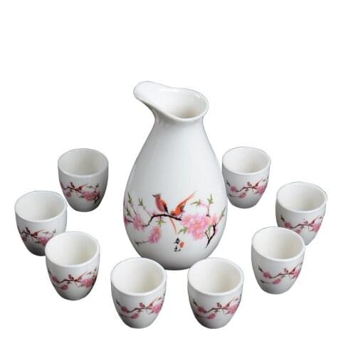 Wedding ceramic Penguin pot, wine glass, Baijiu Chinese wine set, Penguin cup, ceramic gift