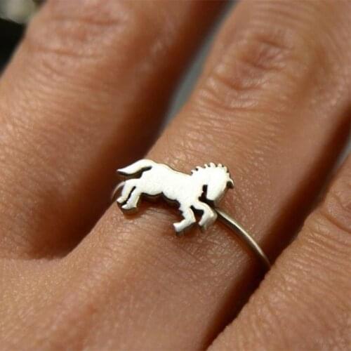 JK Fashion Ring Symbolizes Success Horse Ring Mens and Womens Zodiac Animal Jewelry Bring You Good Luck Birthday Gifts