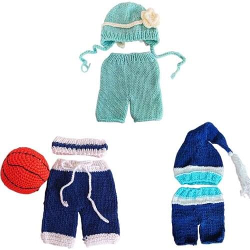 2Pcs Baby Hat Pants Set Newborn Photography Props Cap Shorts Kit Infants Photo Shooting Clothing Outfits 0-3 Month