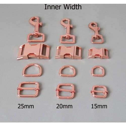 10Sets/Lot Metal D Ring Buckle Hardware Belt Adjuster Clip Hook For Dog Collar Paracord Leash Harness Lobster Clasp Accessory