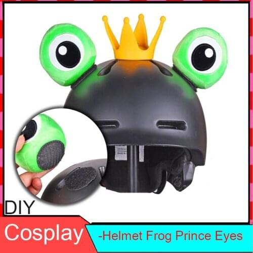Car Motorcycle Helmet Cute Frog Prince Eye Crown Motocross Full Face Off Road Helmet Deco Accessorie Sticker Cosplay Styling