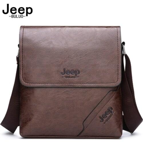 JEEP BULUO Casual Men Shoulder Crossbody Bags High Quality Male Bag PU Leather Handbag Capacity Messenger Fashion Men Tote Bags