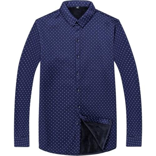 Plus Size 6XL 7XL 8XL Shirt Men Winter Clothes New Casual Thick Warm Shirt Mens Cashmere Long-sleeved Fleece Thermal Shirts