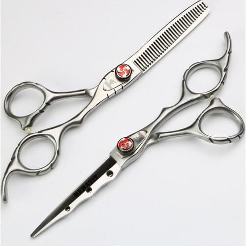 6 Inch Matt Hairdressing Scissors Japan 440C Cutting Scissors And Thinning Scissors Set Hair Salon Hair Styling Tools