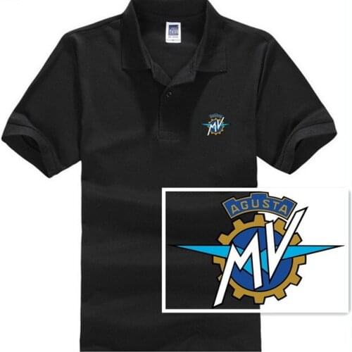 NEW Men Shirt Brand Solid Color Camisa Masculina Mens Casual Cotton MV Agusta print Short Sleeve T Shirt Hombre Jerseys