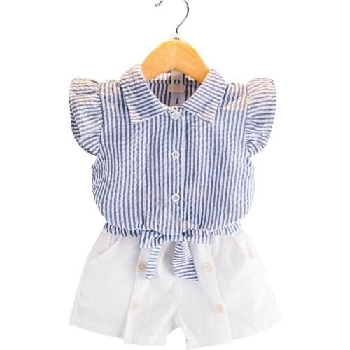 New Toddler Girl Clothes Summer Shirts And Shorts 3-8 Old Summer Outfits Kids Girls Clothes 9 ST108