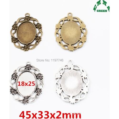 Base Settings Charms Oval Base 10pcs fit 18*25mm Cabochon Base Setting Diy Blank Pendant Tray for Necklace Making diy accessory