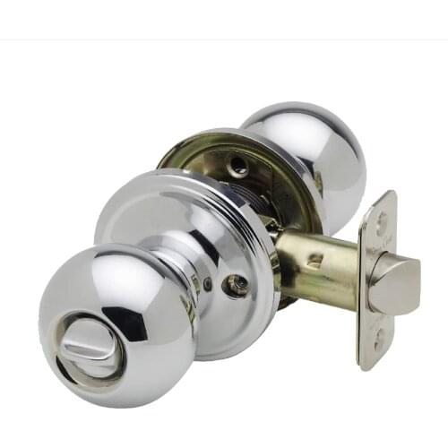 LWZH Interior Round Ball Door Knobs Keyless Handles Stainless Steel Locksets for Bathroom Bedroom Door