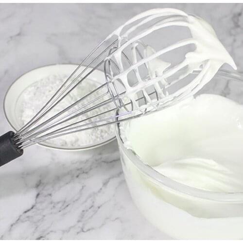 Stainless Steel Egg Beater Manual Milk Cream Butter Mixer Silicone Handle Egg Beater With Dribbling Heart Kitchen Accessiores
