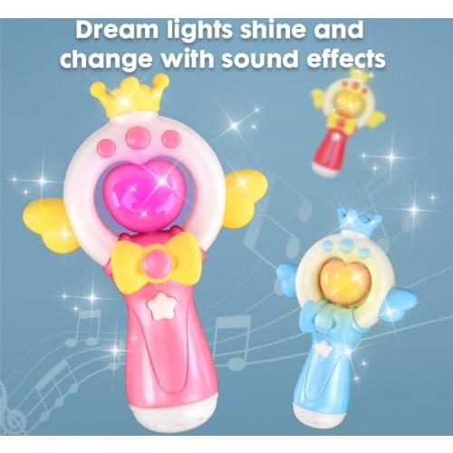Girl Luminous Magic Wand With Music Flash Shine Projectable Fairy Glow Stick Cosplay Toy Creative Toys Gifts For Children Kids