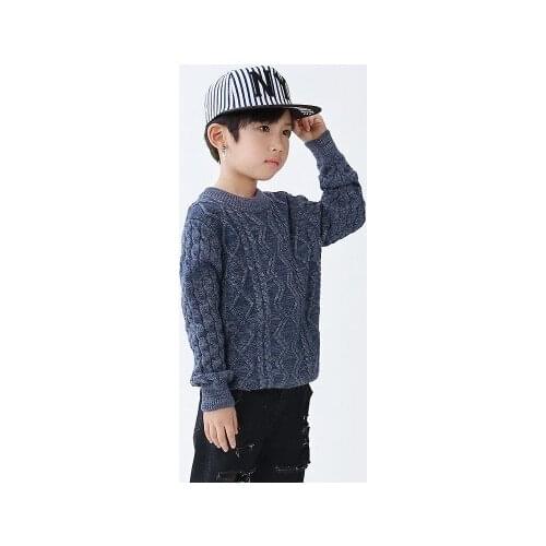 High-quality Knitted Sweaters for Boy Casual Student Autumn O-neck Warm Thick Tops Handsome Kids Clothing