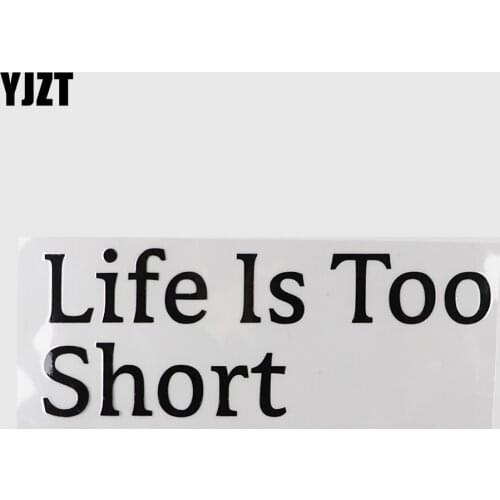 YJZT 19.5CM×7.5CM Personality Life Is Too Short Decal Chinese Characters Car Sticker Vinyl Black/Silver 13D-0667