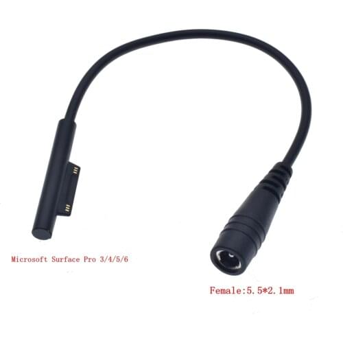 Laptop Charging Cable Cord for Microsoft Surface Pro 6 5 3 4 Dc 5.5*2.1mm Female Plug Power Adapter Converter for Surface Go
