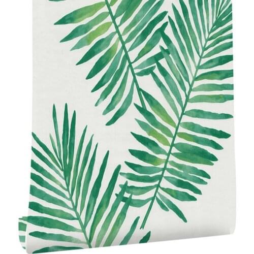 Green Leaf Wall Stickers for Home Bedroom Living Room Tropical Plants Wall Sticker Vinyl Wall Decals Door Murals Wallpaper