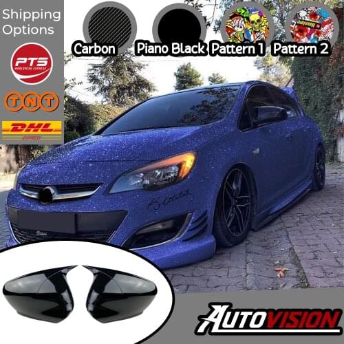 Mirror Cover For Opel Vauxhall Astra J 2009 2010 2011 2012 2013 2014 2015 2016 Accessory Bright Black BATMAN Case CAR Shields