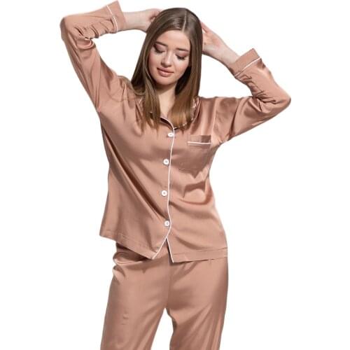 TURKEY FABRICS Women Satin Pajamas Pyjamas Set Sleepwear Pijama Women Pajamas Suit Female Sleep Two Piece Set Long Sleeve