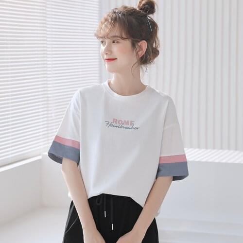 2020 tshirt sky women t shirt friends new hot style letter friends print short sleeve t-shirts Europe blue