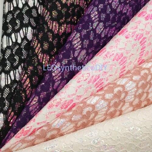 1PC 21X29CM Synthetic Letaher, Cuero Sintetico Lace Glitter Leather For Making Bows Accessories LEOsyntheticoDIY T209