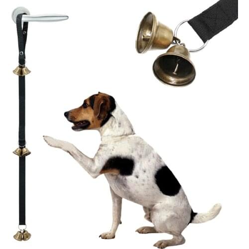 1PCS New Pet Dog Training Dogs Doorbell Adjustable Rope Pet Door Bell Creative 6 Bells Dog Door Bell Puppy Stainless Steel Bell