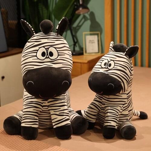 1PC 25cm-75cm New Nice Huggable Lovely Sitting Zebra Doll Plush Toy Ragdoll Give Children Birthday Gift Home Decoration