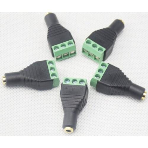 10pcs Adapter 3.5mm 1/8" Female Jack to AV Screw Terminal Plug Stereo Video