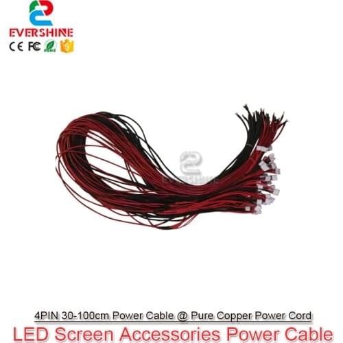 10pcs/lot Indoor 30-100cm 4Pin Long Power Cable Use For LED Display Screen Accessories