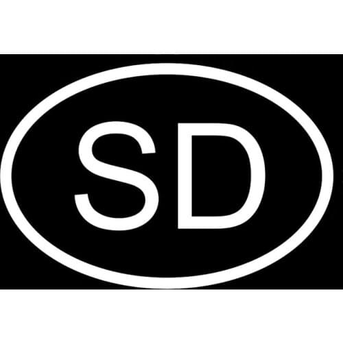 15CM*10.2CM SD SOUTH DAKOTA COUNTRY CODE OVAL CAR STICKER VINYL DECAL Black Silver C10-01316