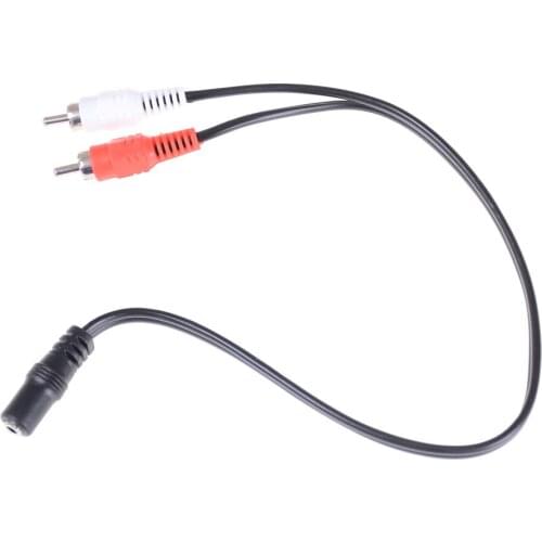 3.5mm Stereo Female Plug To 2 Male RCA Jack Adapter Audio Y Cable Computer Speaker Cable