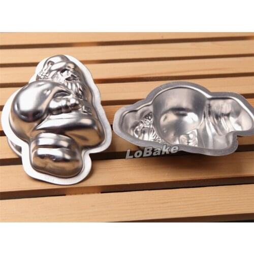 5pcs/lot) Newest 4 inches santa claus shape anodising aluminium pudding jelly mould tarts cakes molding baking accessories