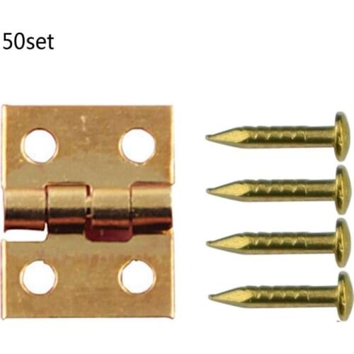 50Pcs Copper Super Mini Folding Hinge Wooden Jewelry Box Hinge Fittings Hardware
