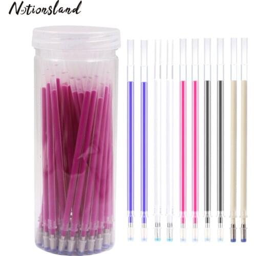 50pcs Heat Erasable Fabric Marking Pens for Needlework DIY Tailors Sewing and Quilting Dressmaking Fabric Refills Sewing Tools