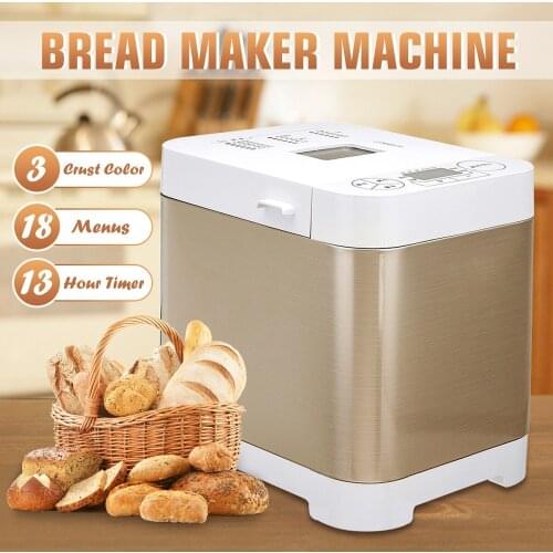 220V Automatic 18 Programmes Bread Maker Machine LCD Display 450W Bake Home Made