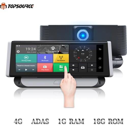 TOPSOURCE Car DVR 4G ADAS GPS Navigation Full HD 1080P 6.86" Android 5.1 Dashcam Video Recorder Dual Lens Touch Screen Camera