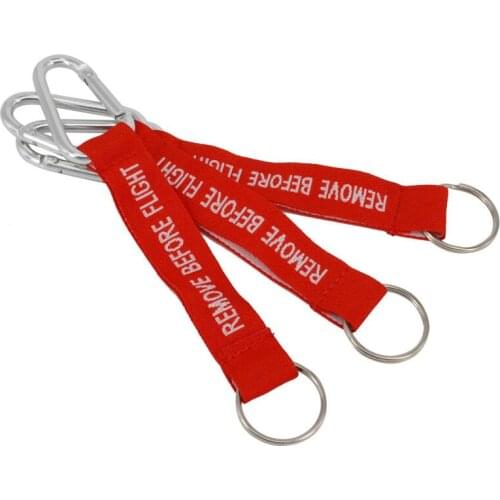 Remove Before Flight Key Chains Llaveros Hombre Red Embroidery Aviation Gifts OEM Key Chains Jewelry Keyring Chain 3 PCS/LOT